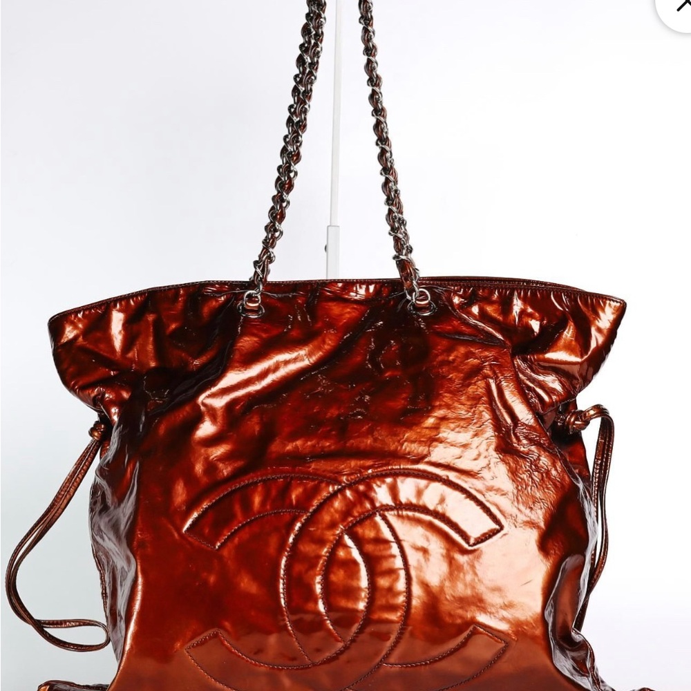 Chanel patent leather Copper Bon Bon Tote Bag
